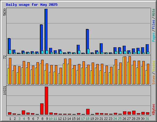 Daily usage for May 2025