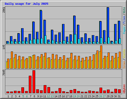 Daily usage for July 2025
