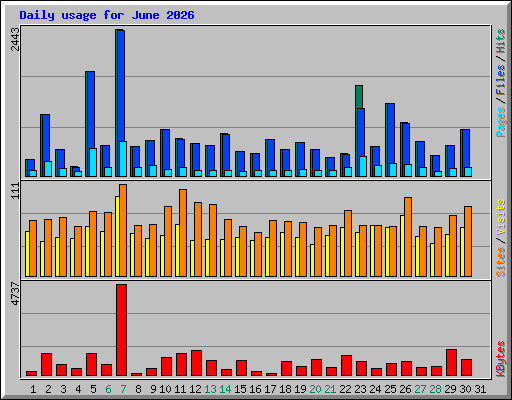 Daily usage for June 2026