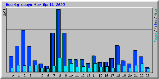 Hourly usage for April 2025