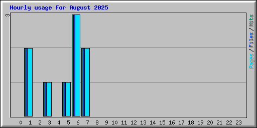 Hourly usage for August 2025
